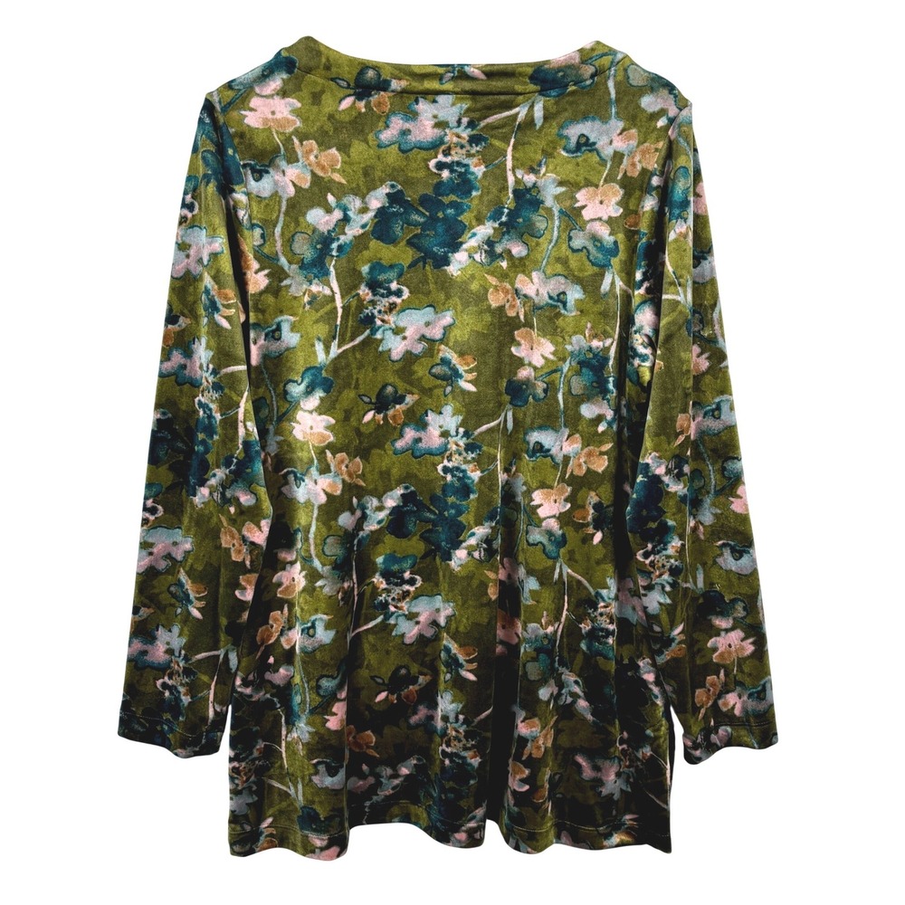 Pure Jill Velvet V Neck Long Sleeve Tunic Top‎ Women Size M Boho Forest Fairy - Picture 6 of 10